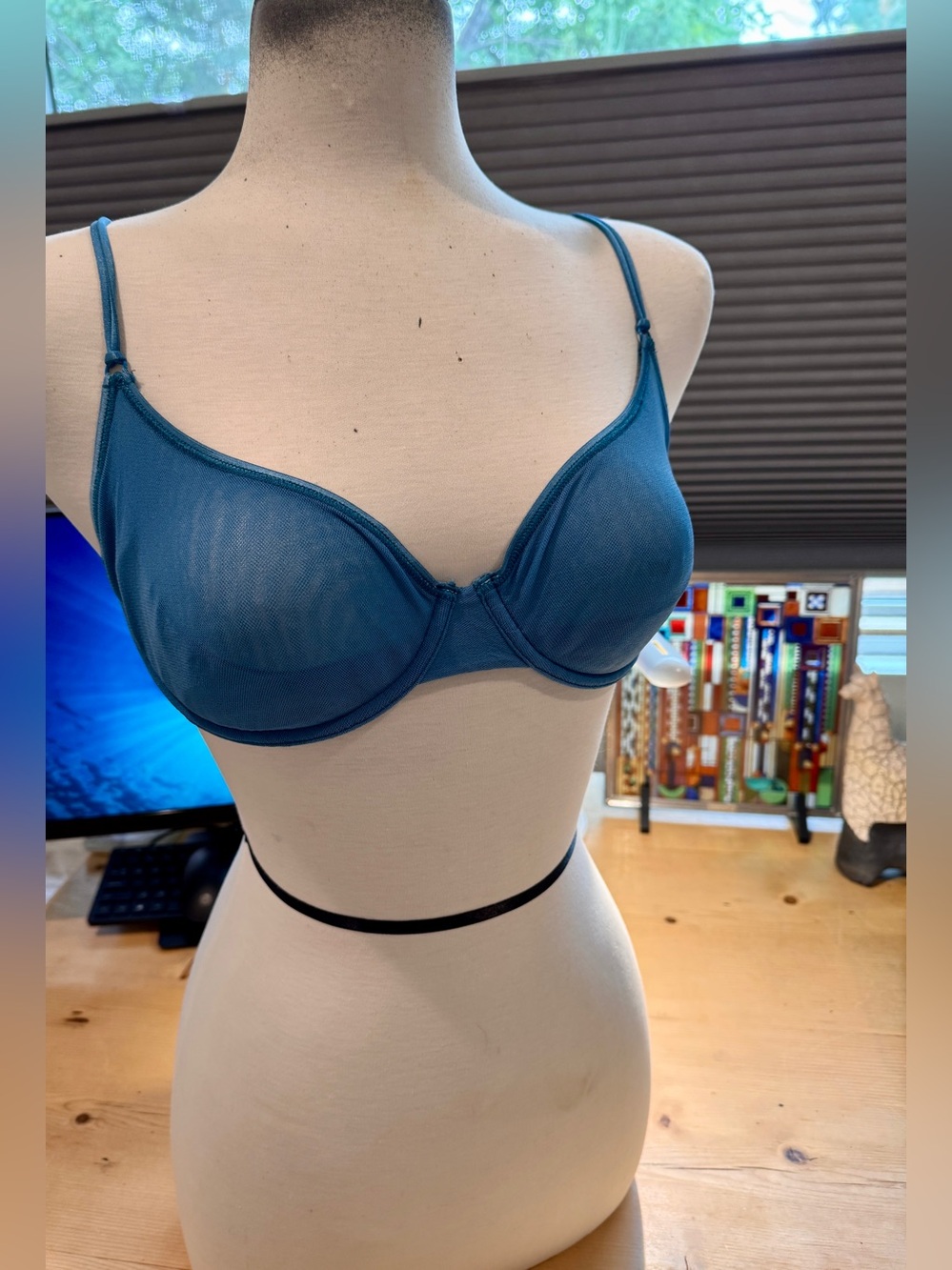 Cosabella Underwire Mesh Bra Blue - Women Intimates 36 C EUC